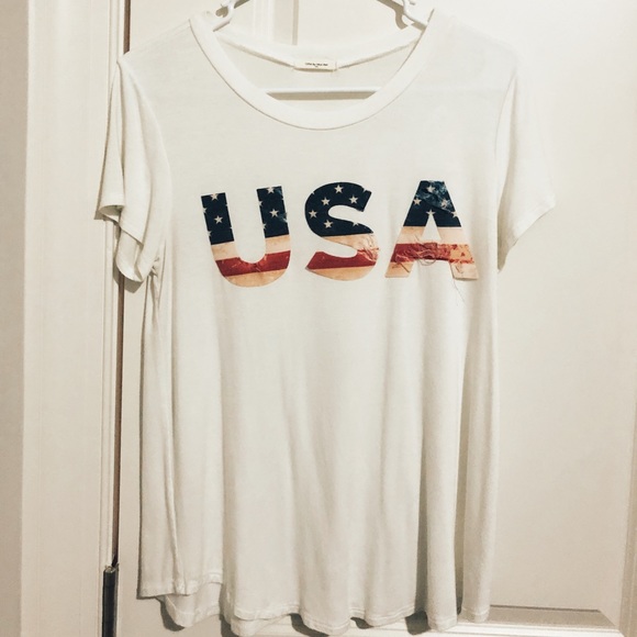 12 Pm By Mon Ami Tops - USA distressed tee
